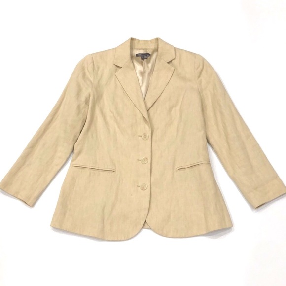 Vince.  Linen Blend Beige Blazer Jacket - Picture 1 of 9